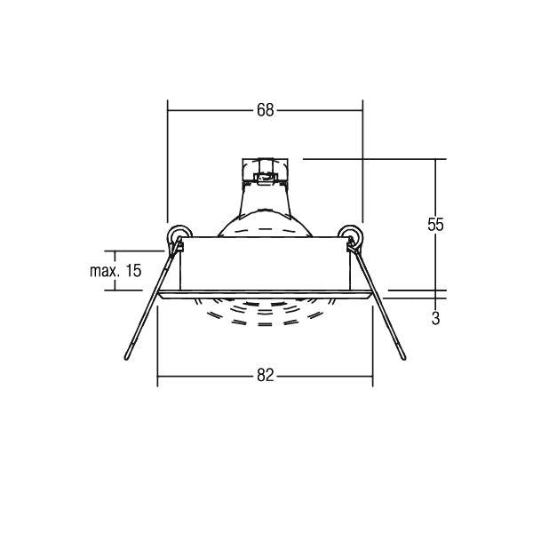 Brumberg Leuchten - Downlight/Strahler/Flutlicht Einbau-Downlight 00006400 GX5,3 50W sw/alu