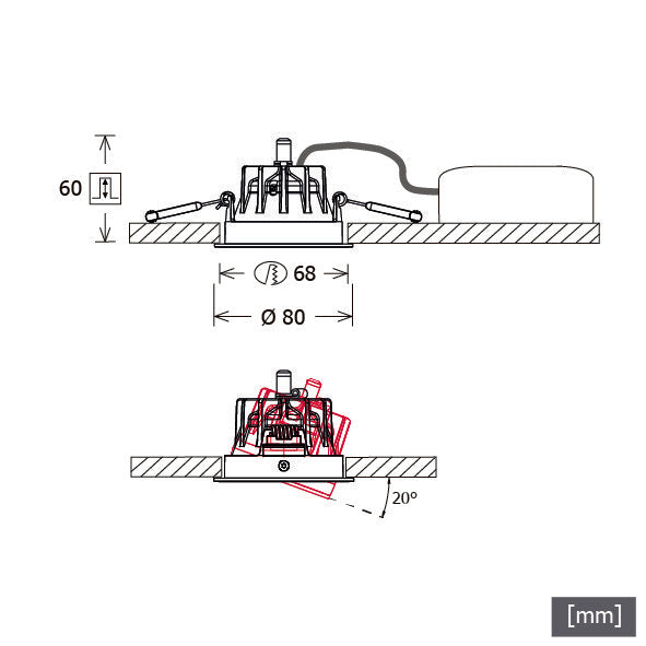 LTS Licht&Leuchten - Downlight/Strahler/Flutlicht LED-Einbaustrahler FLIR 100 ws #641710 Flixx100 827 DAL 25°