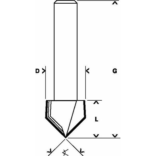 Bosch - Fräser V-Nutfräser Expert for 2608629369 Wood 8 mm D 12,7 mm