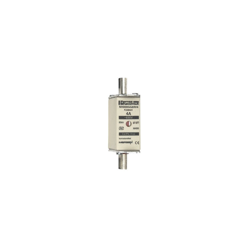 Mersen - Messersicherung NH-Sicherungseinsatz SF NH000GG69V4 Gr.000 gG 4A/690V KM − 3 Stück
