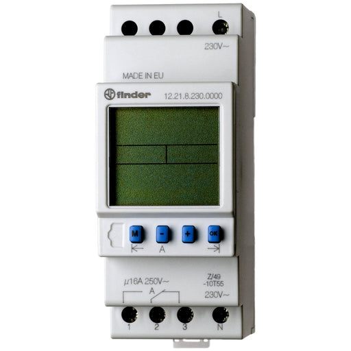 Finder - Verteilerschaltuhr digital Zeitschaltuhr 12.21.8.230.0000 1W,16A,230V,B=35,8mm − 1 Stück by Finder
