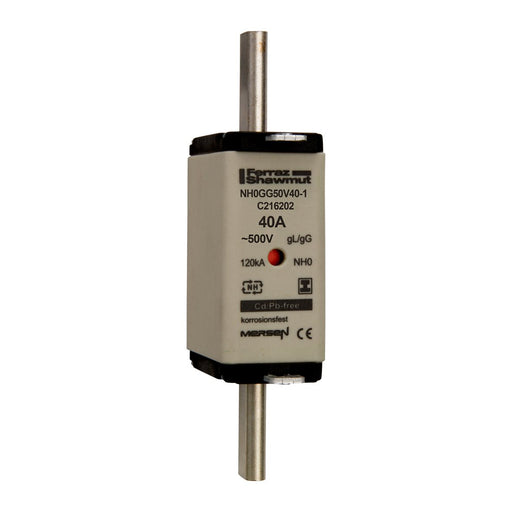 Mersen - Messersicherung NH-Sicherungseinsatz SG NH0GG50V40-1 Gr.0 gG 40A/500V KM − 3 Stück