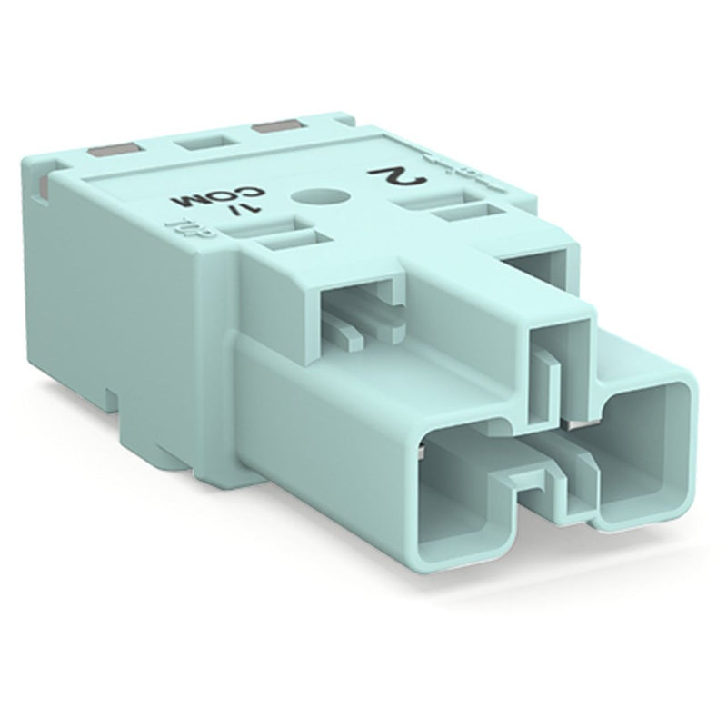 WAGO - Steckverbinder für steckbare Gebäudeinstallation Stecker 2-polig 770-1252/076-000 Kod. B,helltürkis − 100 Stück