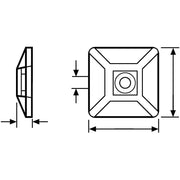 HellermannTyton - Befestigungssockel und -element für Kabelbinder Befestigungssockel MB4CA/S/-N66-NA-C1