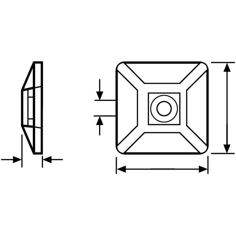 HellermannTyton - Befestigungssockel und -element für Kabelbinder Befestigungssockel MB4CA/S/-N66-NA-C1