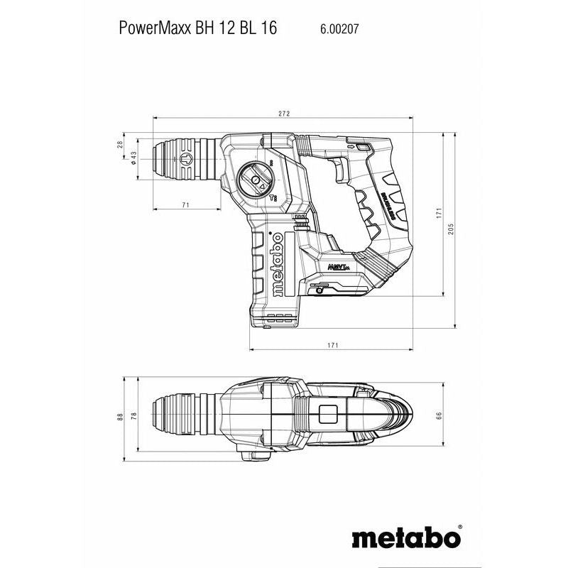 Metabowerke - Bohr- und Meißelhammer (Akku) Akku-Bohrhammer BH12BL16#600207840