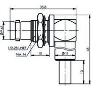 Telegärtner - Koax-Steckverbinder BNC-Kabelwinkeleinbaub. 100023373 50 Ohm RG58C/U(G1) − 5 Stück