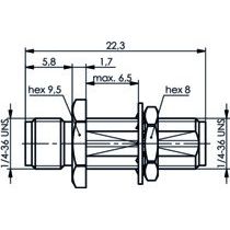 Telegärtner - Koax-Kupplung SMA-Einbaukupplung (F-F) 100024794 AU, 50Ohm, 405 − 5 Stück