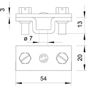 OBO Bettermann - Zubehör/Ersatzteile für Erdung und Blitzschutz Abstandschelle 832 30 30mm für Bandstahl − 25 Stück