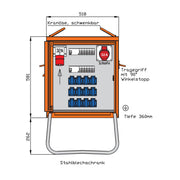 Walther Werke - Baustromverteiler Endverteiler WEV0786R1 22kVA