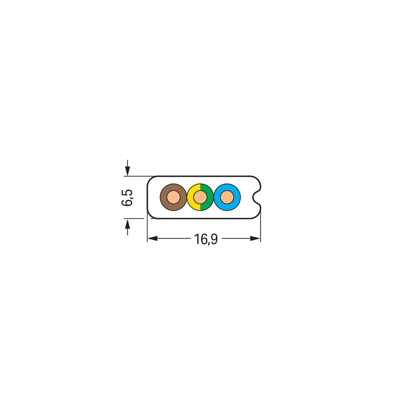 WAGO - Energiekabel < 1 kV, für ortsveränderlichen Einsatz Flachleitung 897-231 Eca,3G2,5 mm²