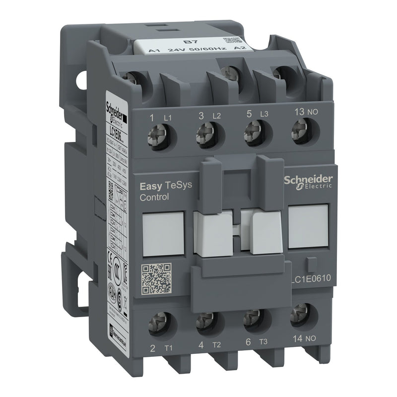 Schneider Electric - Leistungsschütz zum Schalten von Wechselstrom Leistungsschütz Easy TeSys LC1E0610B7 3P 6A 24VAC 50/60Hz