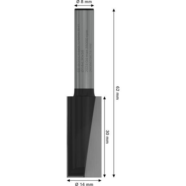 Bosch - Fräser PRO Nutfräser, 2608629678 zweischneidig 14 x L