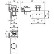 DEHN - Zubehör/Ersatzteile für Erdung und Blitzschutz Spannkopf SPK25BRSAQ425V2A f. 25x0,3mm NIRO