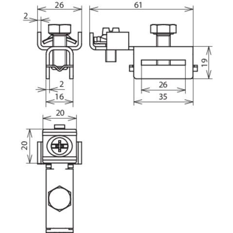 DEHN - Zubehör/Ersatzteile für Erdung und Blitzschutz Spannkopf SPK25BRSAQ425V2A f. 25x0,3mm NIRO
