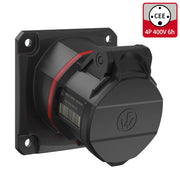 Walther Werke - CEE-Anbausteckdose (IEC 60309) CEE NEO Anbaudose FW510406CC schräg 16A 4P 6h − 10 Stück
