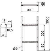 OBO Bettermann Vertr - Kabelleiter Kabelleiter LCIS 630 3 FS Sprosse gelocht − 3 Meter
