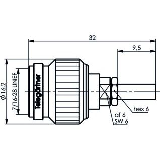 Telegärtner - Koax-Steckverbinder TNC-Kabelstecker 50Ohm 100023707 cr/cr, G8 (RD-316)