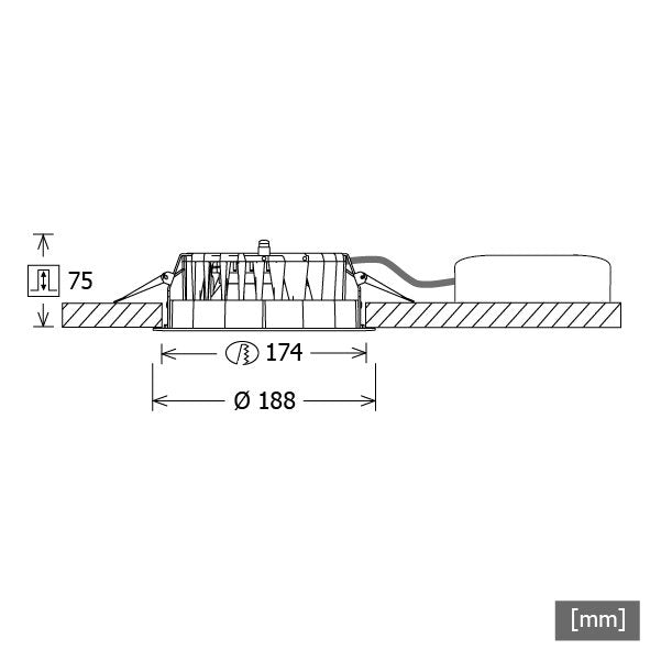 LTS Licht&Leuchten - Downlight/Strahler/Flutlicht LED-Einbau-Downlight FLIRF 300303001DA si 3000K DALI 85°silber