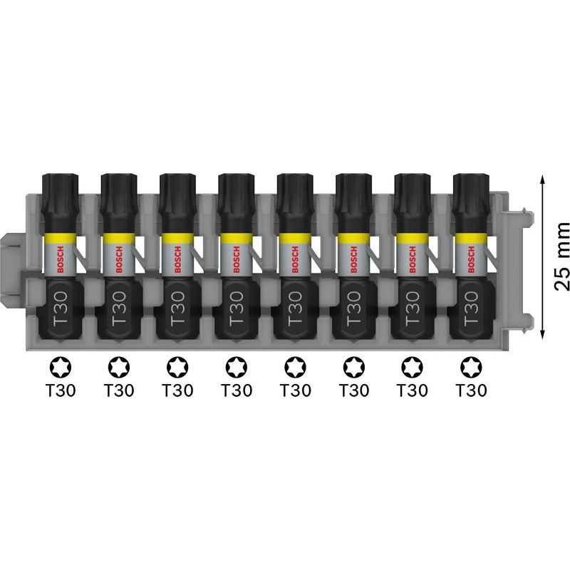 Bosch - Bit PRO Impact Bit, T30 2608522382 25 mm, 8-tlg