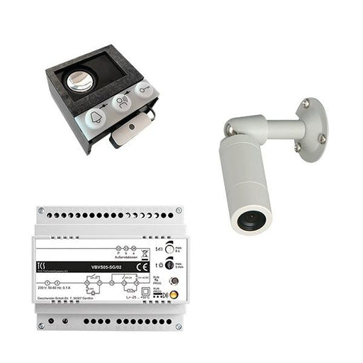TCS Tür Control - Türsprech-Set Videosprechanlgenset color VK02 Zylinderkamera