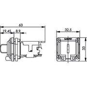 Telegärtner - Modularer Steckverbinder Einbauflansch IP67 100022952 mit AMJ-Modul Cat.6