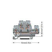WAGO - Bauelement-Reihenklemme Bauelementklemme 870-542/281-487 2 Dioden 1N4007,grau − 50 Stück