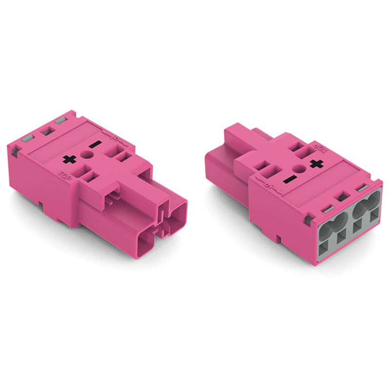 WAGO - Steckverbinder für steckbare Gebäudeinstallation Stecker 2-polig 770-292/082-000 Kod. B,pink − 100 Stück