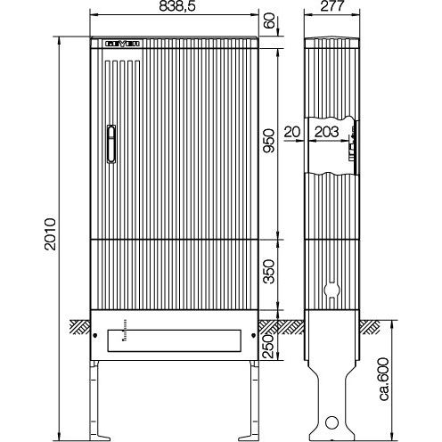 ABN - Leergehäuse Anschlusssäule SL207VT für ESPRO-VT