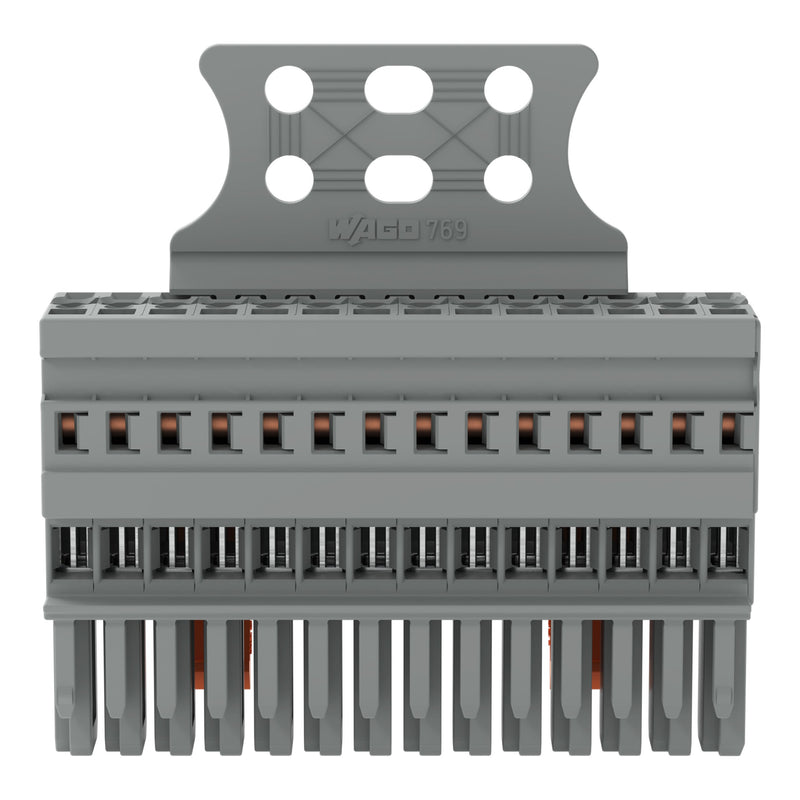 WAGO - Ein- und mehrpolige Klemmenleiste 1-Leiter-Federleiste 769-114/145-000 CAGECLAMP,4mm²,gr − 10 Stück