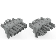WAGO - Kompaktverteiler für steckbare Gebäudeinstallation T-Verteiler 5-polig 770-1741 Kod. B,grau − 50 Stück