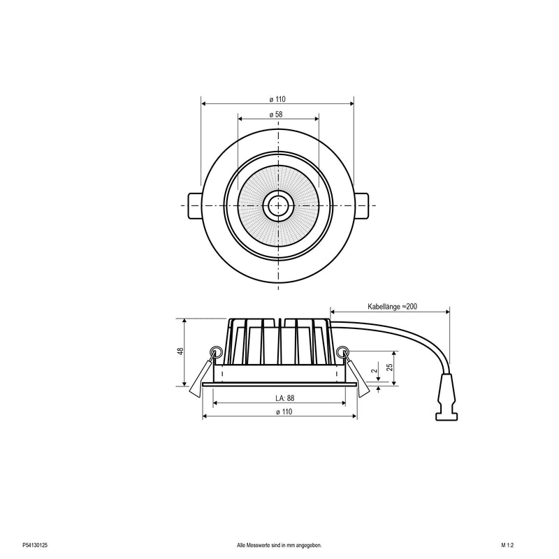 EVN Lichttechnik - Downlight/Strahler/Flutlicht LED-Deckenleuchte P54130125 schwenkbar