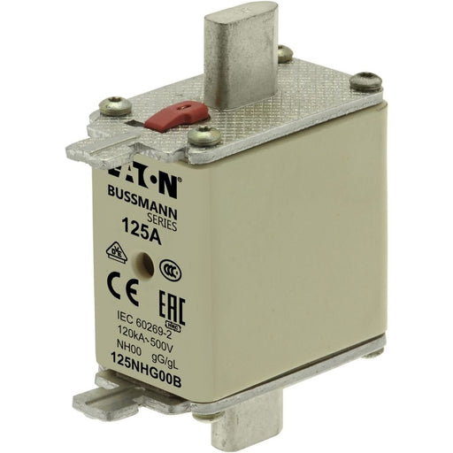 Eaton - Messersicherung Sicherungseinsatz Nieders. NH FUSE 12#125NHG00B 125A AC 500V 120kA − 3 Stück