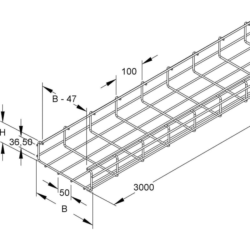Niedax - Gitterrinne GRC 60.300 E3 − 6 Meter