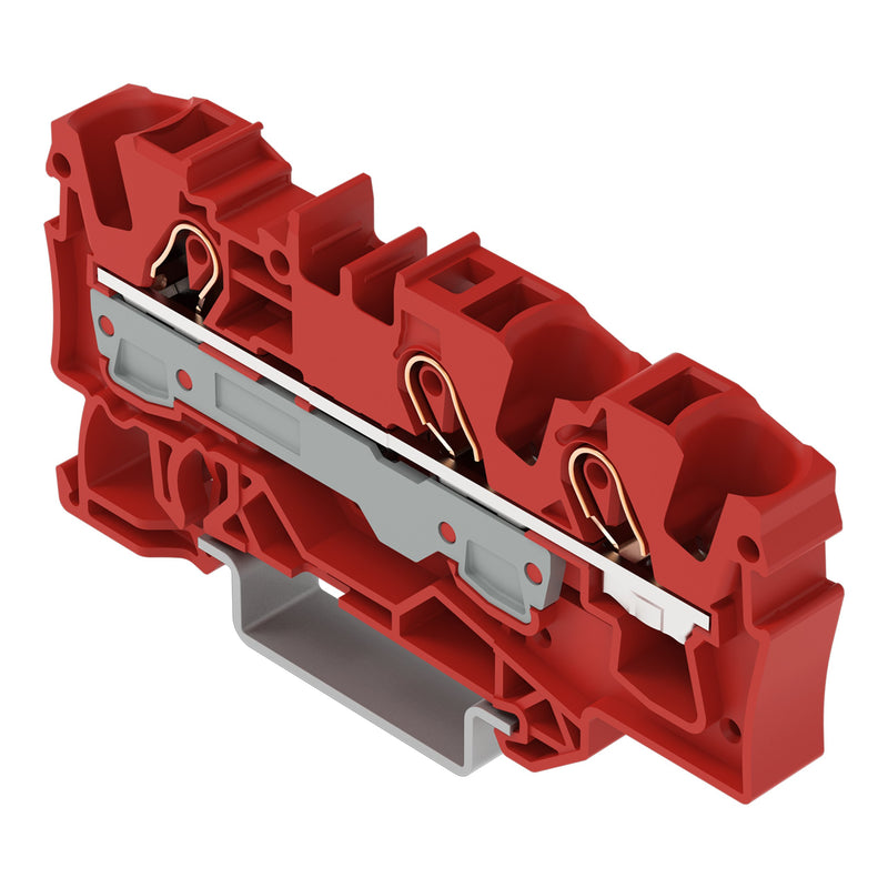 WAGO - Durchgangs-Reihenklemme 3-Leiter-Durchgangsklemme 2006-1303 6 mm², rot − 25 Stück