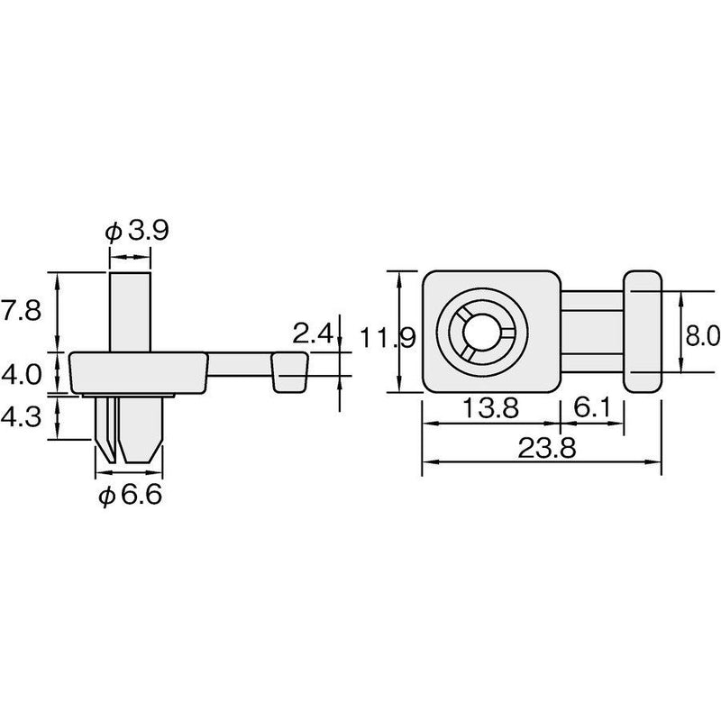 HellermannTyton - Befestigungssockel und -element für Kabelbinder Befestigungssockel LKCR PA66 NA 500 20x14mm − 500 Stück