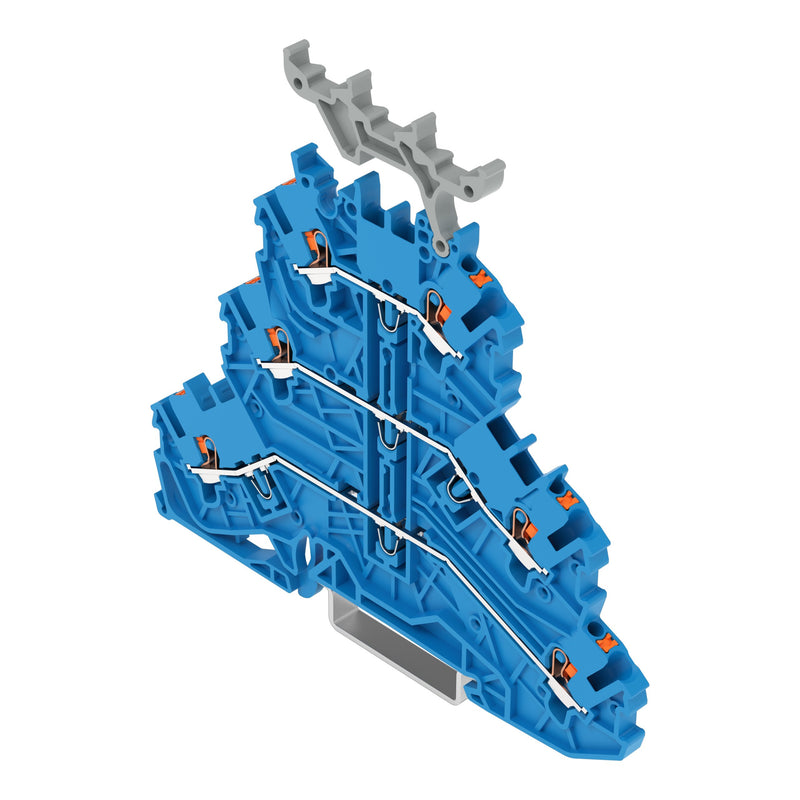 WAGO GmbH & Co. KG - Durchgangs-Reihenklemme Dreistockklemme 2200-3234 bl − 40 Stück