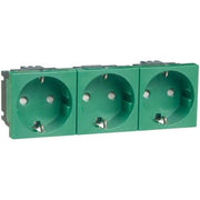 Peha - Schalter-/Steckdosenkombination SCHUKO-EB-Steckd.3-fach gn D 6213.42 EMS SI 16A 250V 2-pol