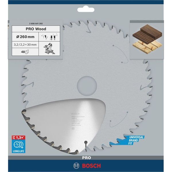 Bosch - Kreissägeblatt PRO Wood Kreissägeblatt, 2608641202 260 x 3,2 x 30 mm