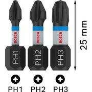 Bosch - Bit PRO PH Impact Bit 2608522470 Set, 25 mm, 3-tlg