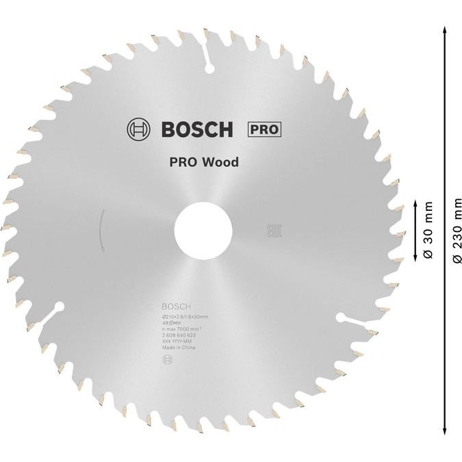 Bosch - Kreissägeblatt PRO Wood Kreissägeblatt, 2608640623 210 x 2,8 x 30 mm