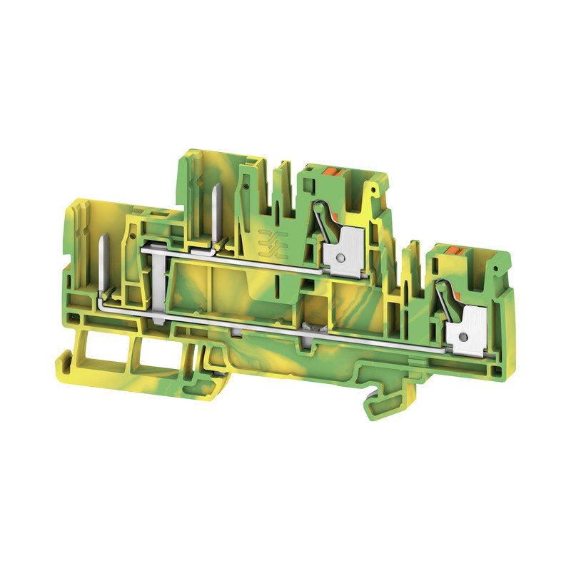 Weidmüller - Durchgangs-Reihenklemme Klemme APGTB 4 2T PE 4C/2 PUSH IN, 4 mm² − 50 Stück