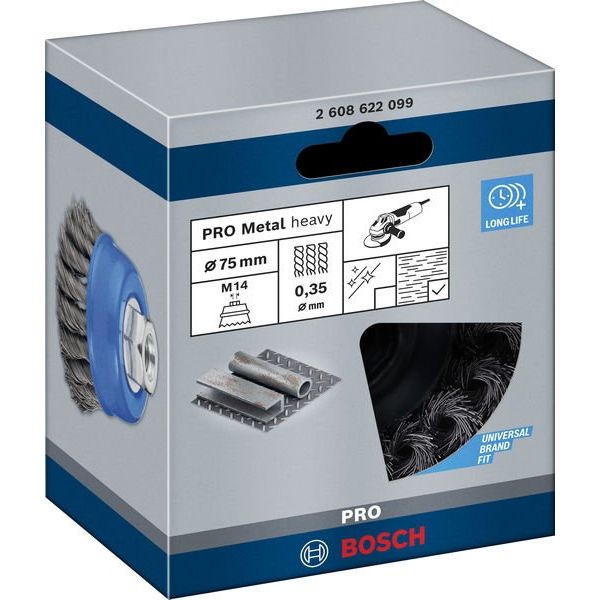 Bosch - Rotierende Drahtbürste PRO Metal heavy 2608622099 Topfbürste 75 x 0,35