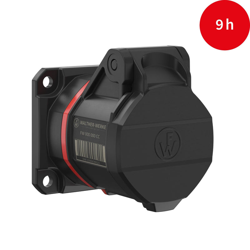 Walther Werke - CEE-Anbausteckdose (IEC 60309) CEE NEO Anbaudose FW412309SK gerade 1 6A 3P 9h