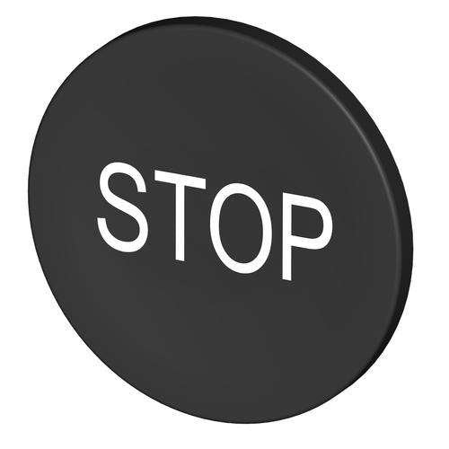 Stahl - Bezeichnungsschild für Befehlsgeräte Tastenschild 8602/3 227806 schwarz STOP − 1 Stück by Stahl
