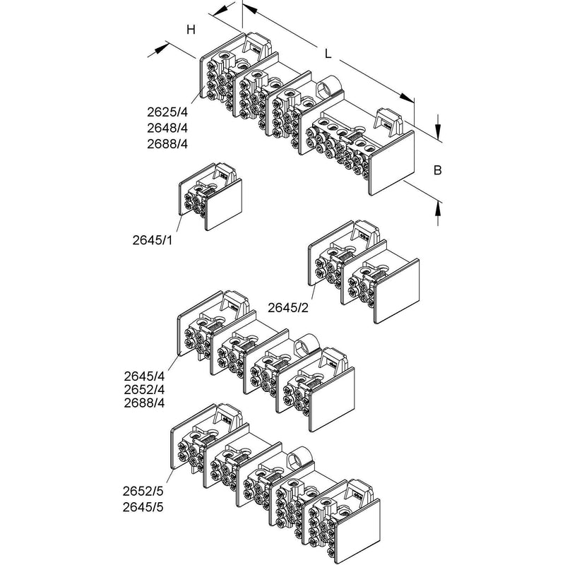 HKL - Hauptleitungsklemme Hauptleitungsabzweigklemme 2645/1 2x16mm² 1pol. − 10 Stück