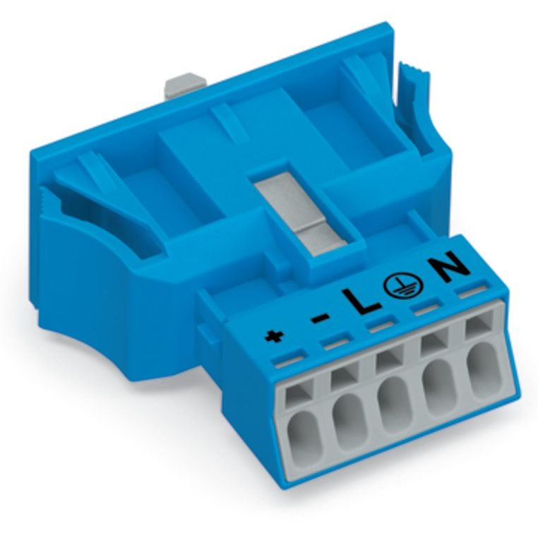 WAGO - Geräteanschluss für steckbare Gebäudeinstallation Snap-In-Stecker 890-2115 5-polig,Kod. I,blau − 50 Stück