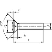 Dresselhaus - Maschinenschraube/Bolzen Linsensenkschraube 3377/000/01 5x16 Schlitz, A2 − 1000 Stück