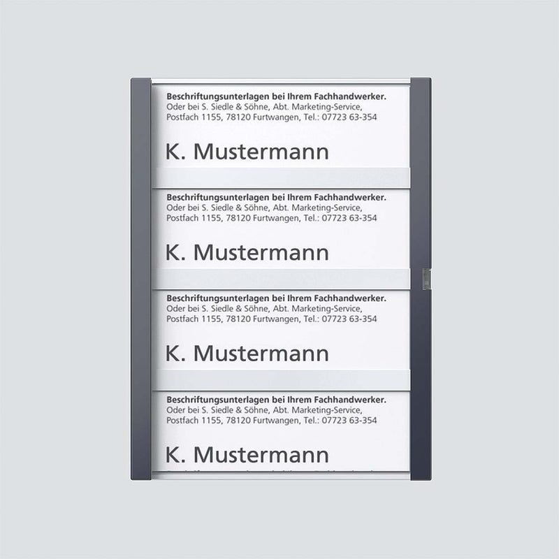 Siedle&Söhne - Zubehör/Ersatzteile für Türkommunikation Namensschild kpl. 210007072-00 Anthrazitgrau