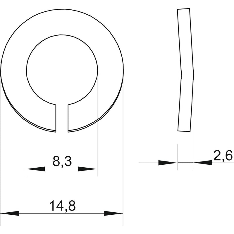 OBO Bettermann - Sicherungsscheibe Federring LWS M8 A4 M8 − 100 Stück